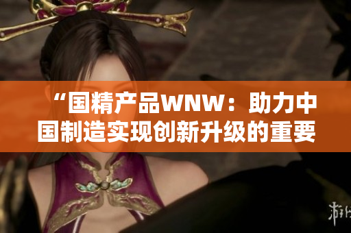 “國精產(chǎn)品WNW：助力中國制造實現(xiàn)創(chuàng)新升級的重要推動力”