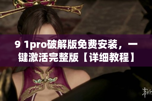9 1pro破解版免費安裝，一鍵激活完整版【詳細教程】