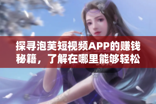探尋泡芙短視頻APP的賺錢秘籍，了解在哪里能夠輕松賺錢