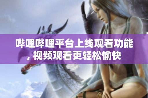 嗶哩嗶哩平臺(tái)上線觀看功能, 視頻觀看更輕松愉快
