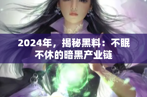 2024年，揭秘黑料：不眠不休的暗黑產(chǎn)業(yè)鏈