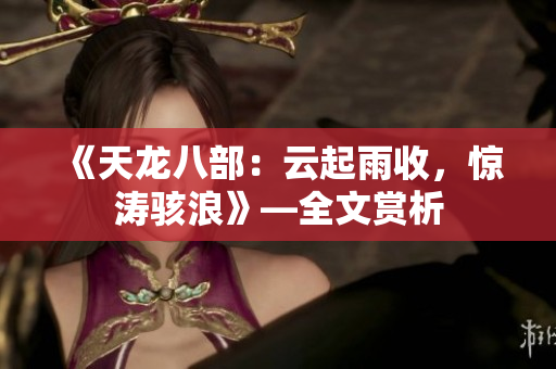 《天龍八部：云起雨收，驚濤駭浪》—全文賞析