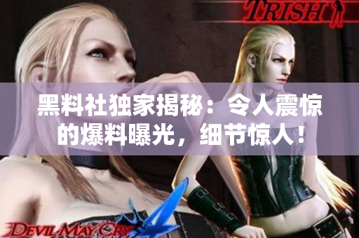 黑料社獨(dú)家揭秘：令人震驚的爆料曝光，細(xì)節(jié)驚人！
