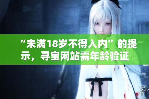 “未滿18歲不得入內”的提示，尋寶網(wǎng)站需年齡驗證