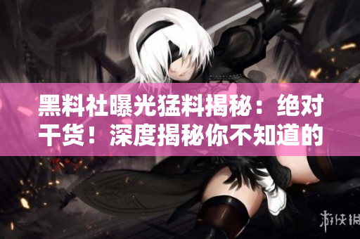 黑料社曝光猛料揭秘：絕對干貨！深度揭秘你不知道的內幕信息