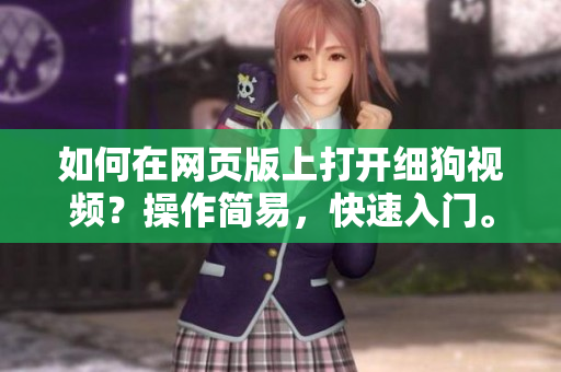 如何在網(wǎng)頁(yè)版上打開(kāi)細(xì)狗視頻？操作簡(jiǎn)易，快速入門。