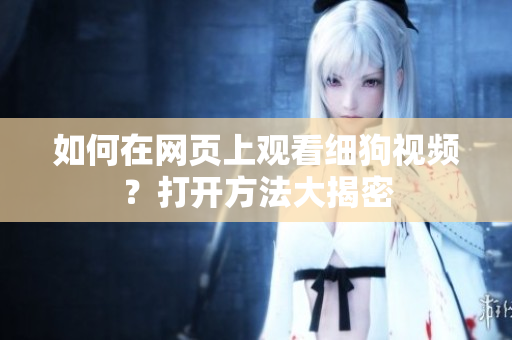 如何在網(wǎng)頁上觀看細(xì)狗視頻？打開方法大揭密